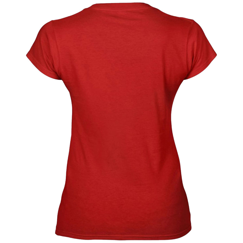 Gildan Women's Red SoftStyle V Neck T-Shirt