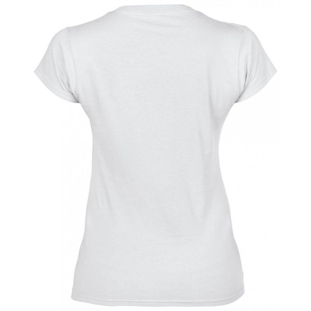Gildan Women's White SoftStyle V Neck T-Shirt