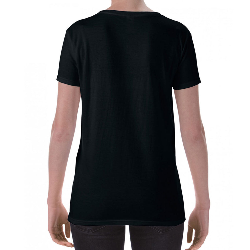 Gildan Women's Black SoftStyle Deep Scoop T-Shirt