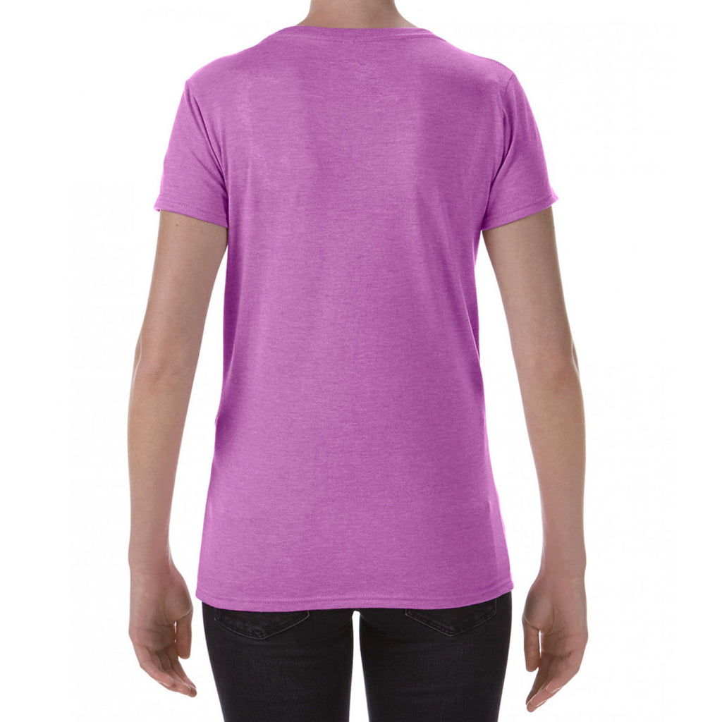 Gildan Women's Heather Radiant Orchid SoftStyle Deep Scoop T-Shirt