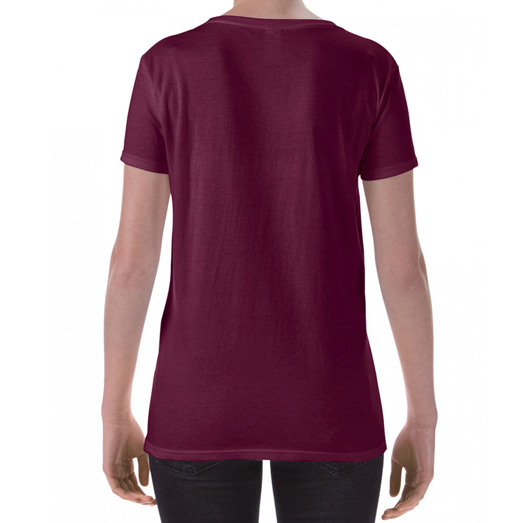Gildan Women's Maroon SoftStyle Deep Scoop T-Shirt
