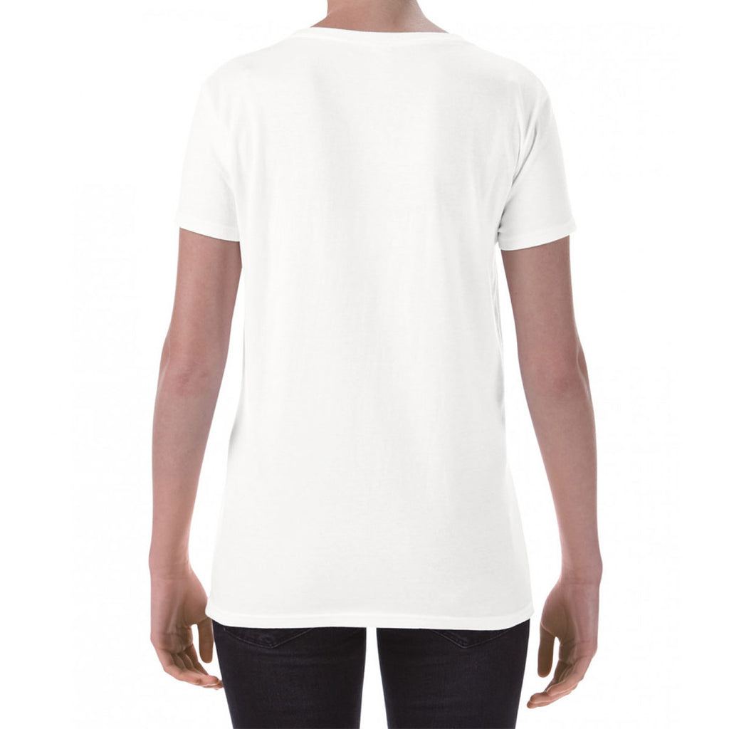 Gildan Women's White SoftStyle Deep Scoop T-Shirt
