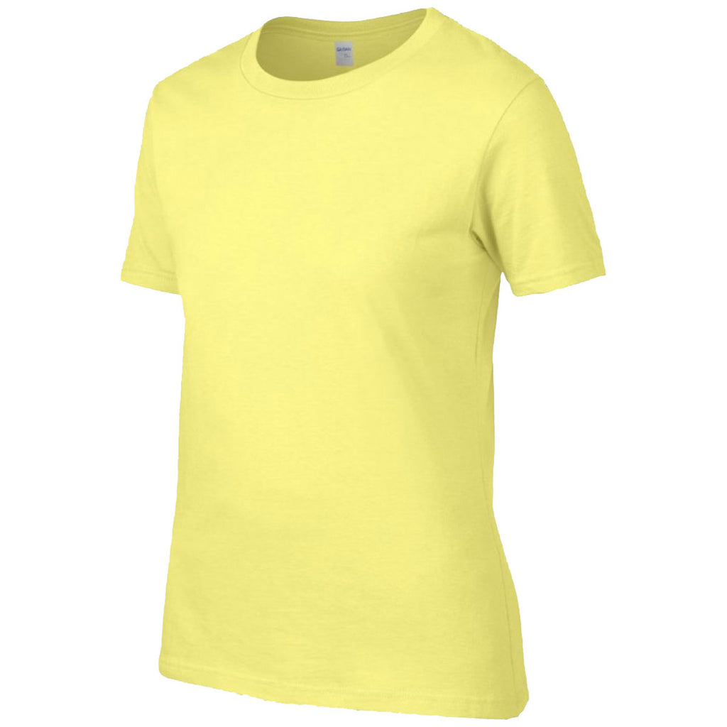 Gildan Women's Cornsilk Premium Cotton T-Shirt