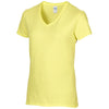 Gildan Women's Cornsilk Premium Cotton V Neck T-Shirt
