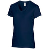 Gildan Women's Navy Premium Cotton V Neck T-Shirt