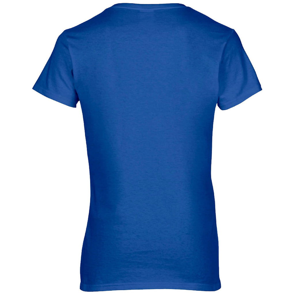 Gildan Women's Royal Premium Cotton V Neck T-Shirt