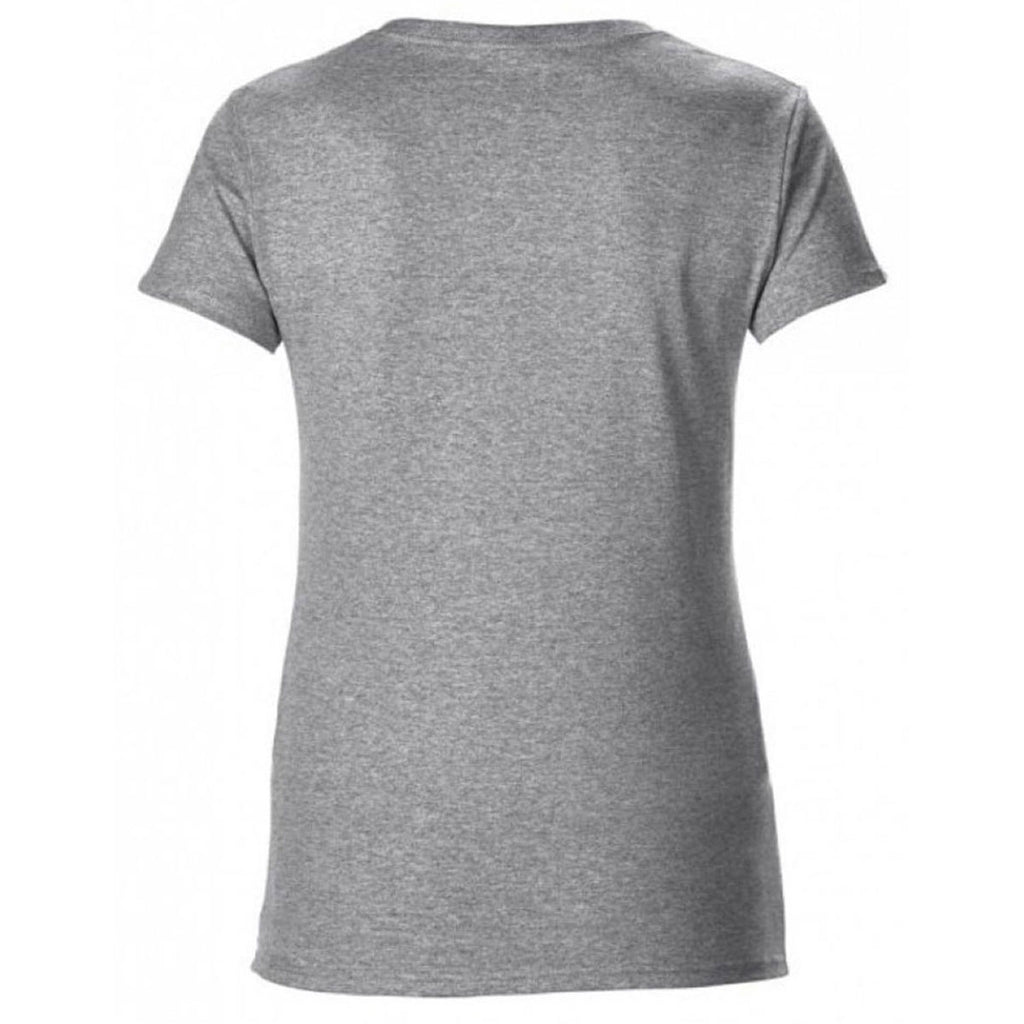 Gildan Women's Sport Grey Premium Cotton V Neck T-Shirt