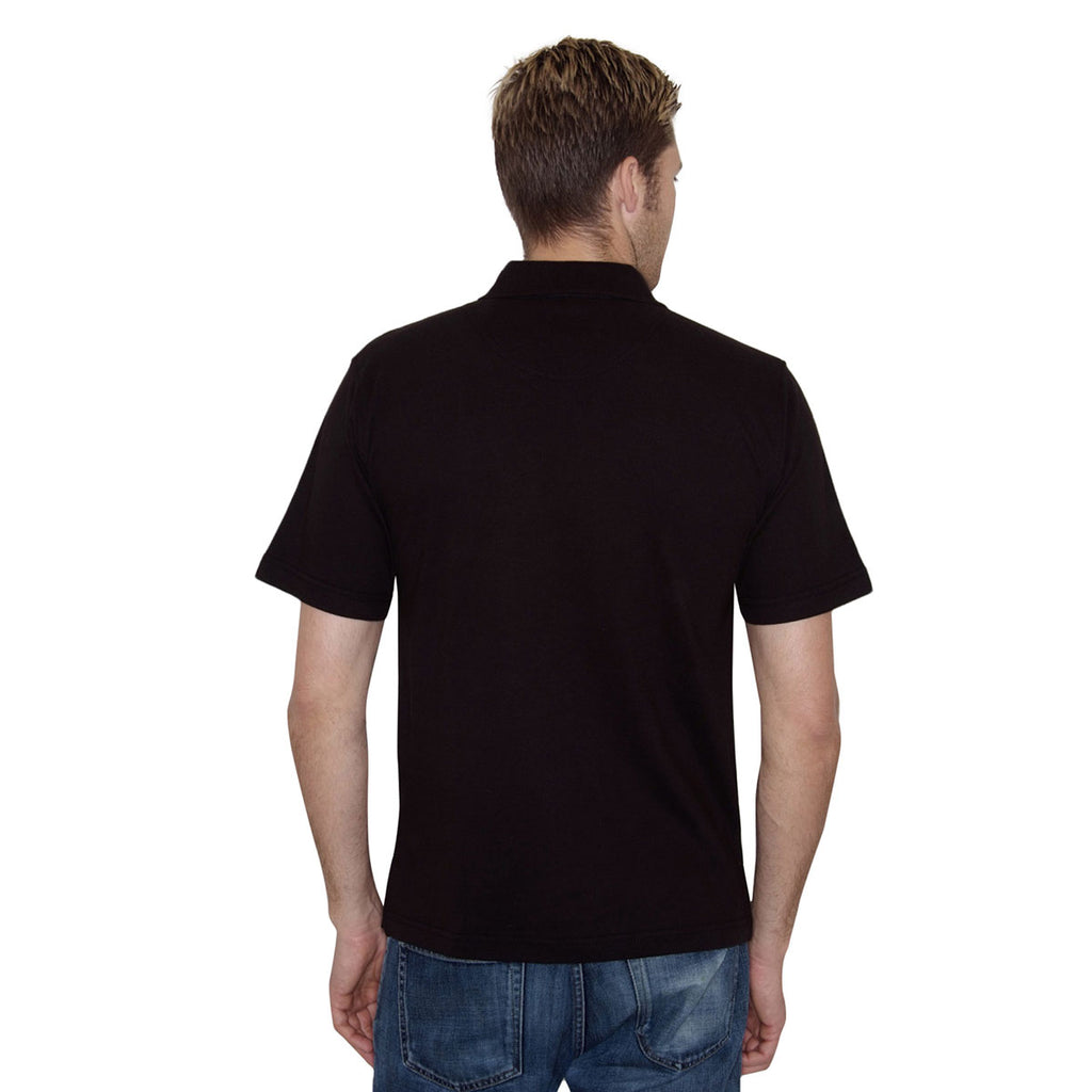 Henbury Men's Black Classic Heavy Cotton Pique Polo Shirt