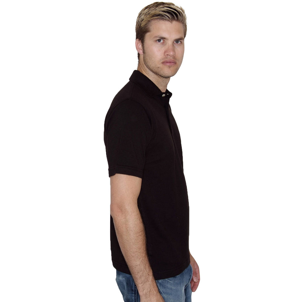 Henbury Men's Black Classic Heavy Cotton Pique Polo Shirt