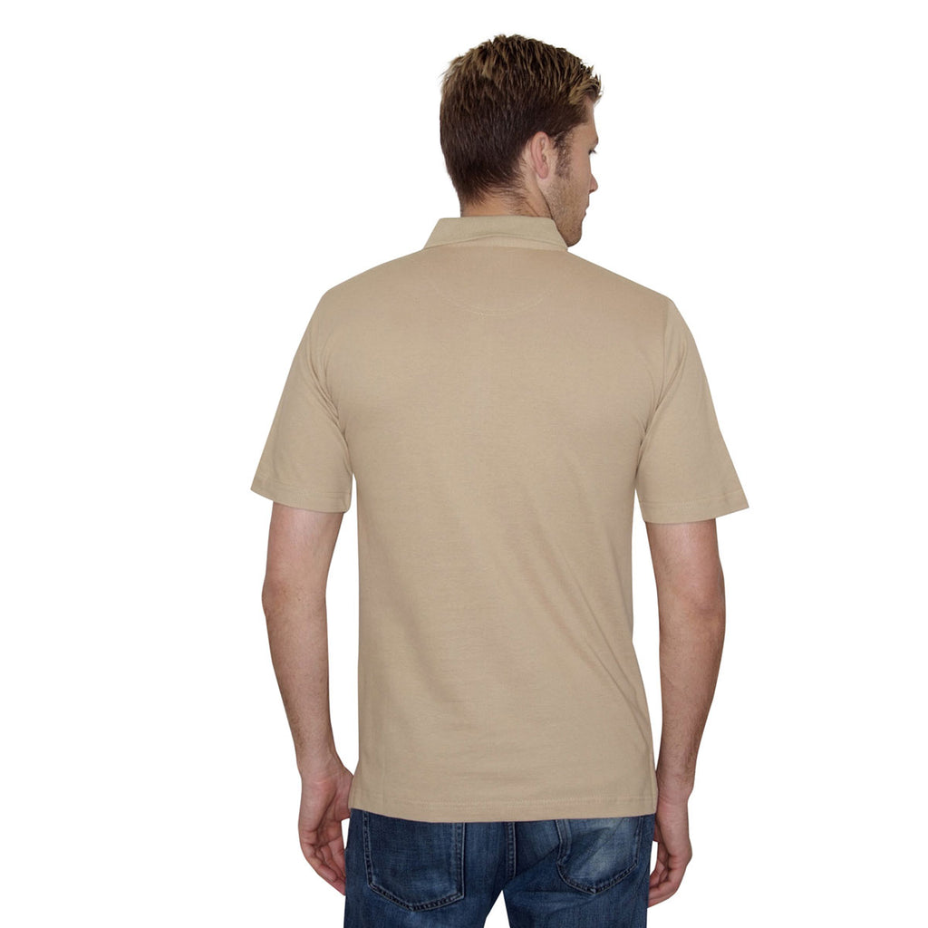 Henbury Men's Camel Classic Heavy Cotton Pique Polo Shirt