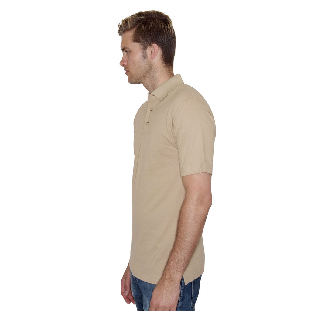 Henbury Men's Camel Classic Heavy Cotton Pique Polo Shirt