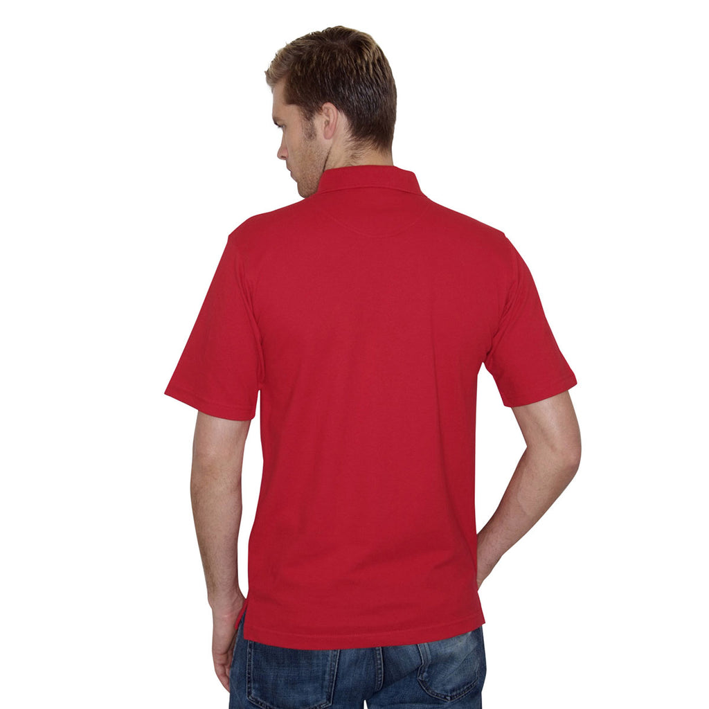 Henbury Men's Classic Red Classic Heavy Cotton Pique Polo Shirt