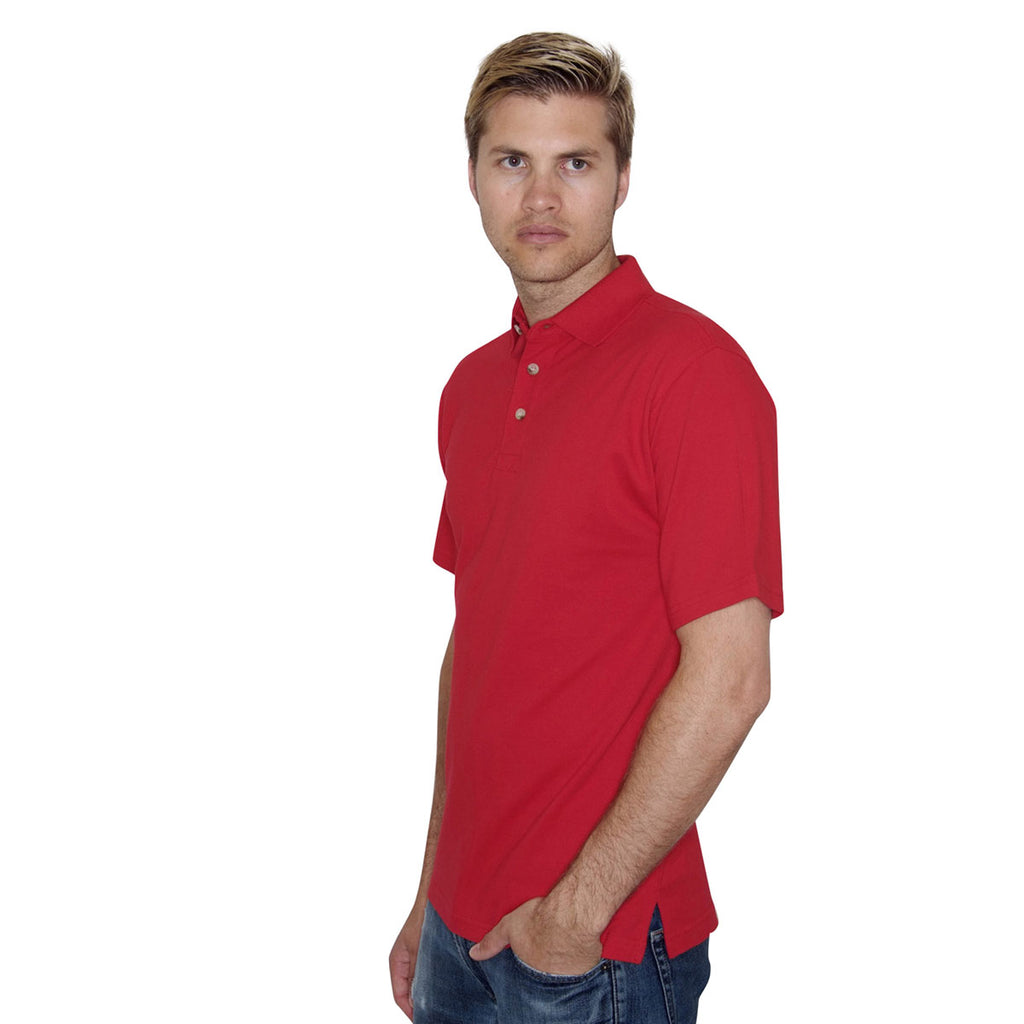 Henbury Men's Classic Red Classic Heavy Cotton Pique Polo Shirt