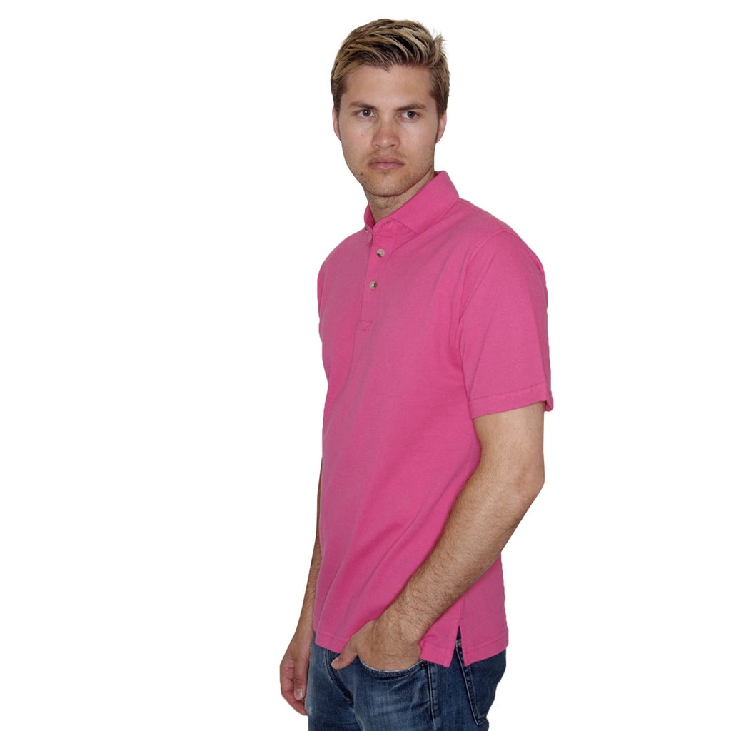 Henbury Men's Fuchsia Classic Heavy Cotton Pique Polo Shirt