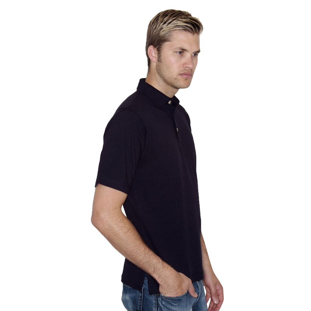 Henbury Men's Navy Classic Heavy Cotton Pique Polo Shirt