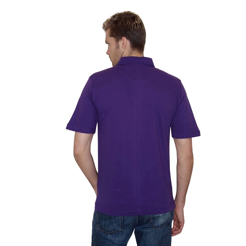 Henbury Men's Purple Classic Heavy Cotton Pique Polo Shirt