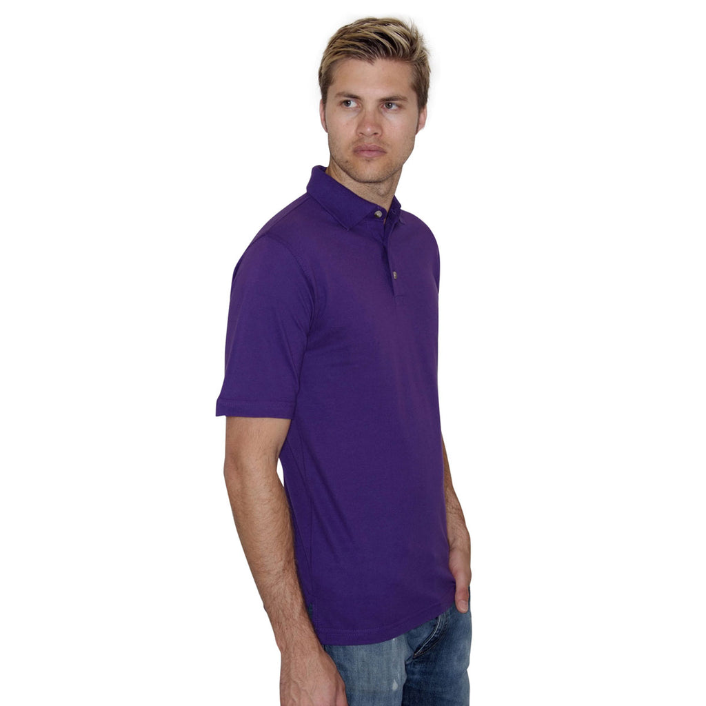 Henbury Men's Purple Classic Heavy Cotton Pique Polo Shirt