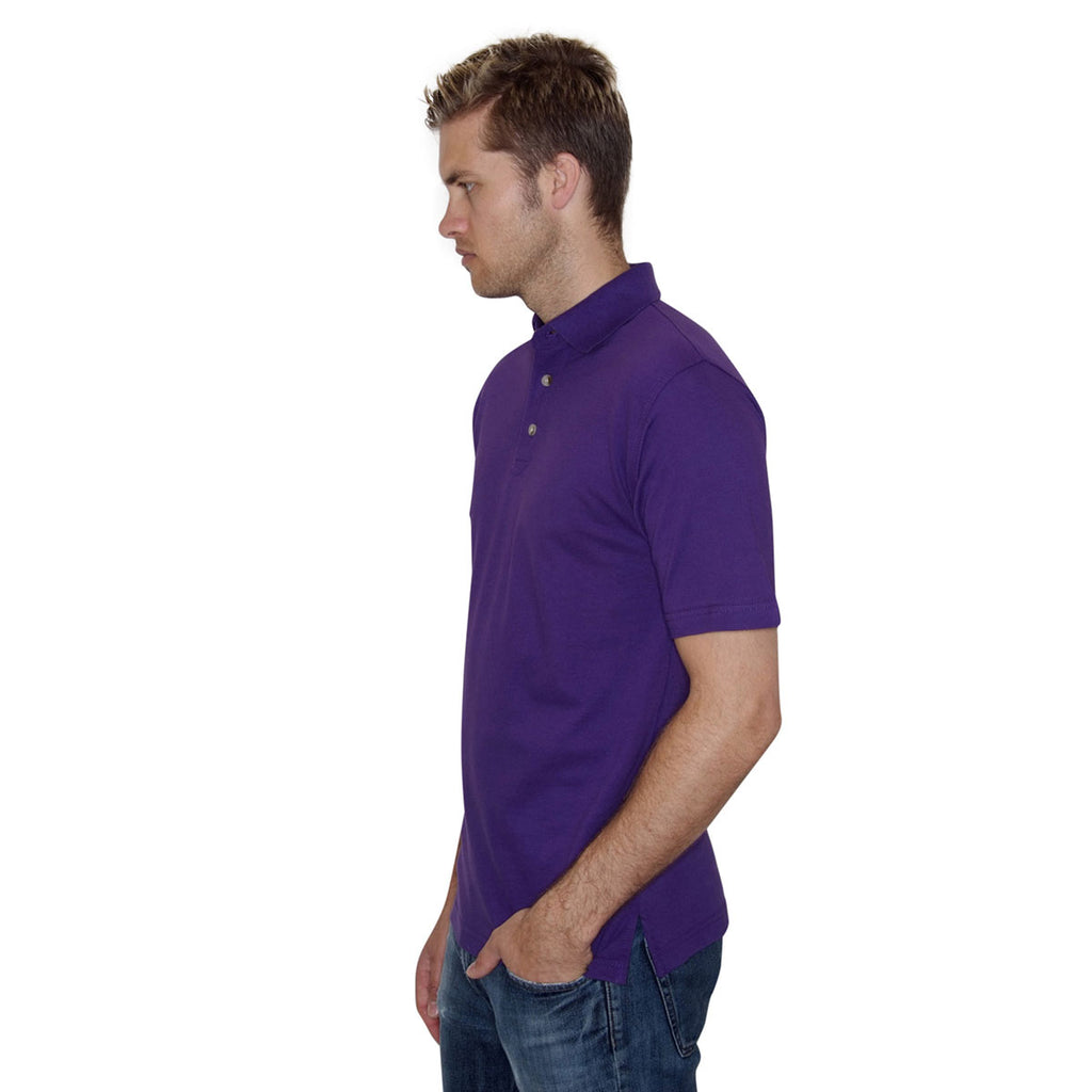 Henbury Men's Purple Classic Heavy Cotton Pique Polo Shirt
