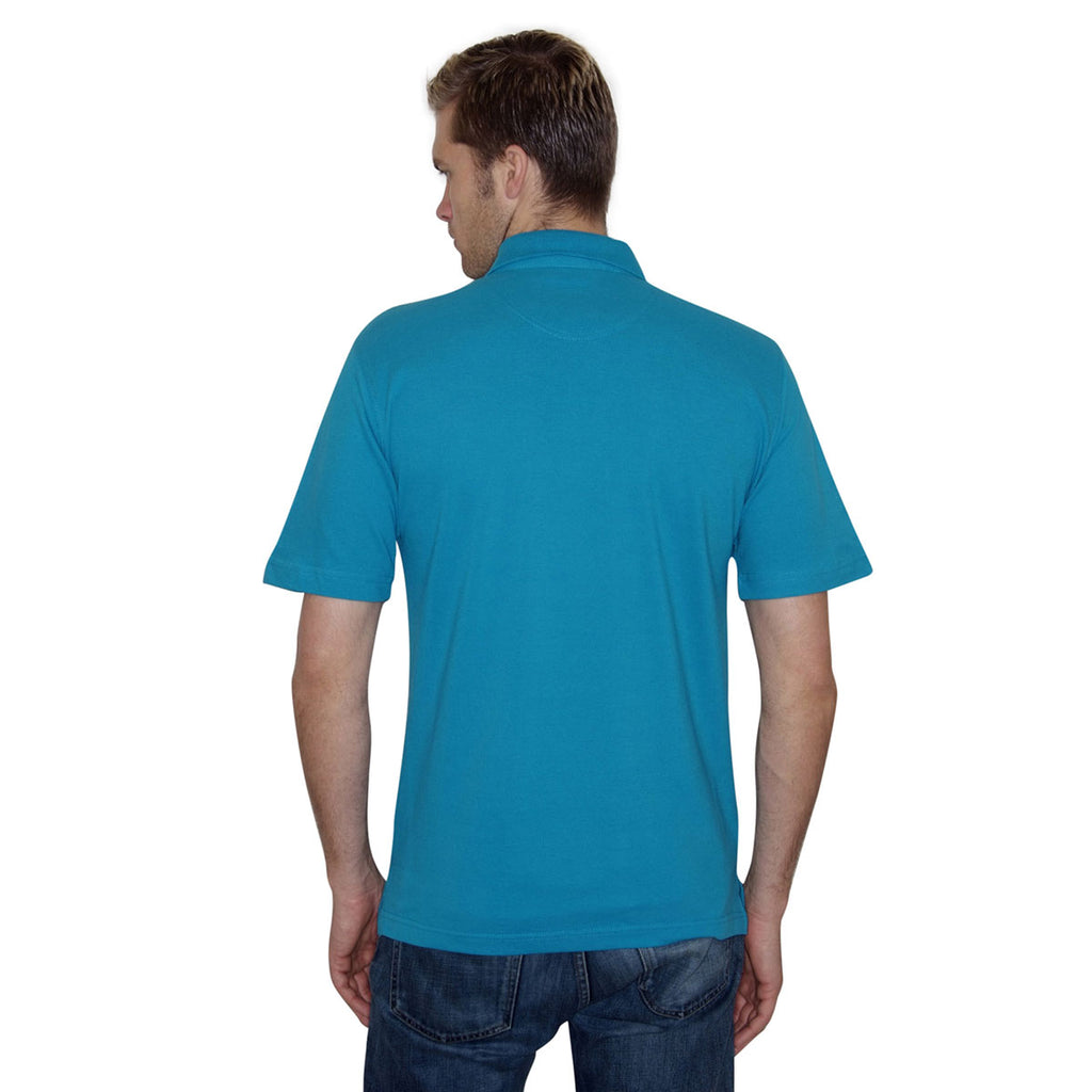 Henbury Men's Turquoise Classic Heavy Cotton Pique Polo Shirt