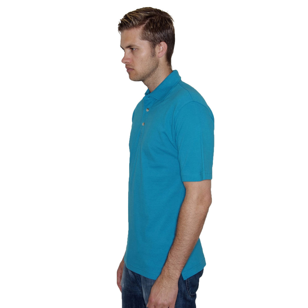 Henbury Men's Turquoise Classic Heavy Cotton Pique Polo Shirt