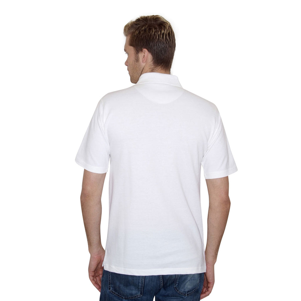 Henbury Men's White Classic Heavy Cotton Pique Polo Shirt