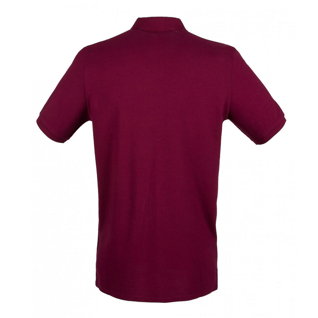 Henbury Men's Burgundy Modern Fit Cotton Pique Polo Shirt