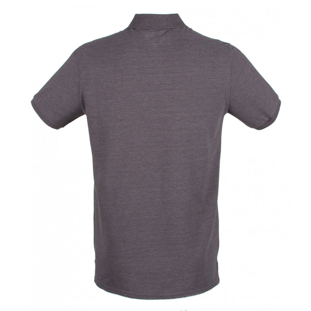 Henbury Men's Charcoal Modern Fit Cotton Pique Polo Shirt