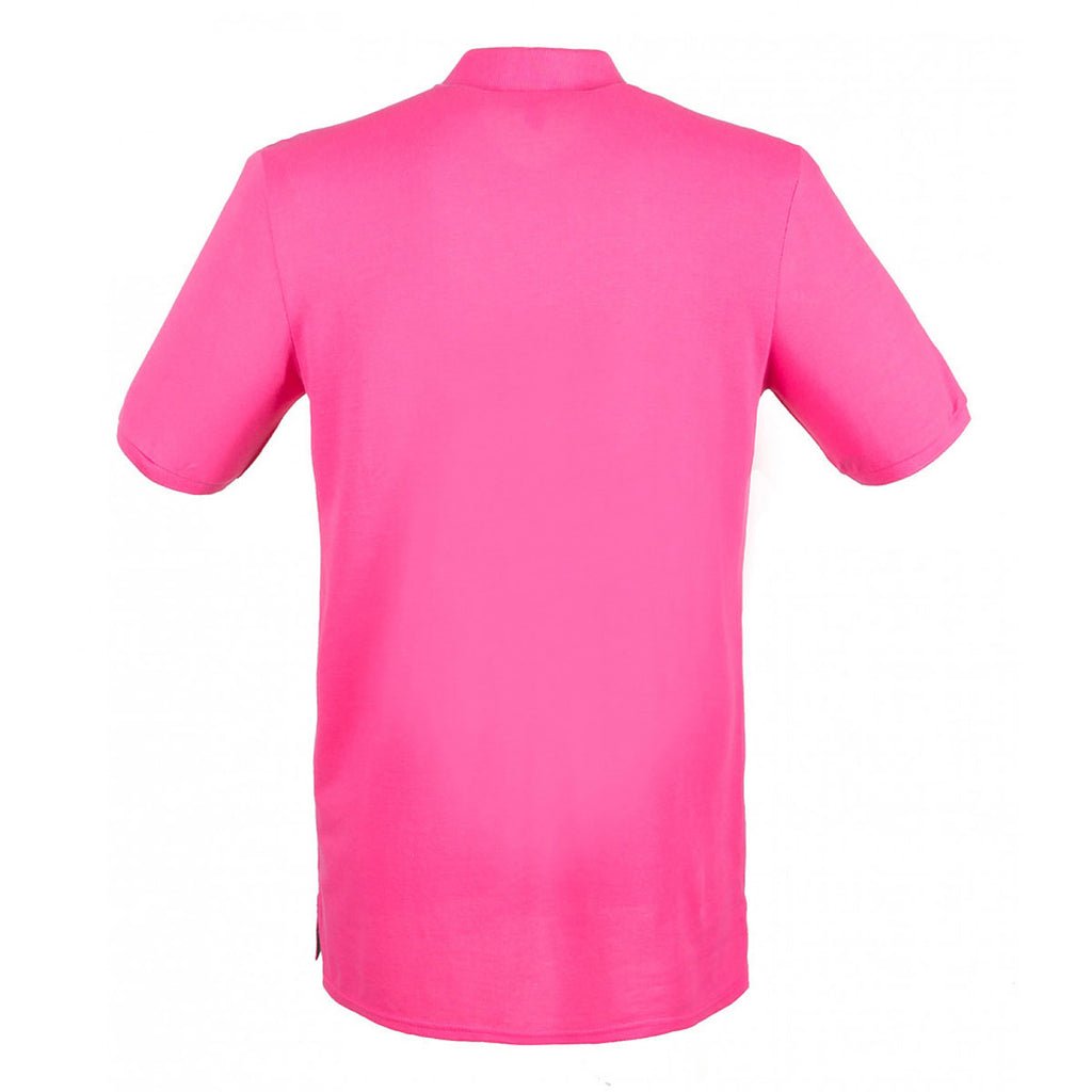 Henbury Men's Fuchsia Modern Fit Cotton Pique Polo Shirt