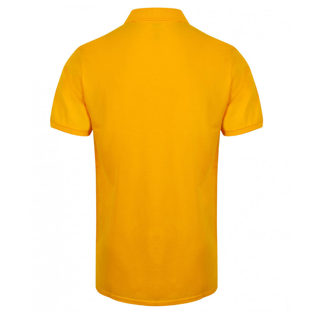 Henbury Men's Gold Modern Fit Cotton Pique Polo Shirt