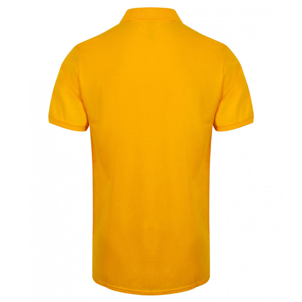 Henbury Men's Gold Modern Fit Cotton Pique Polo Shirt