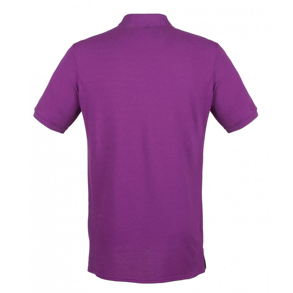 Henbury Men's Magenta Modern Fit Cotton Pique Polo Shirt