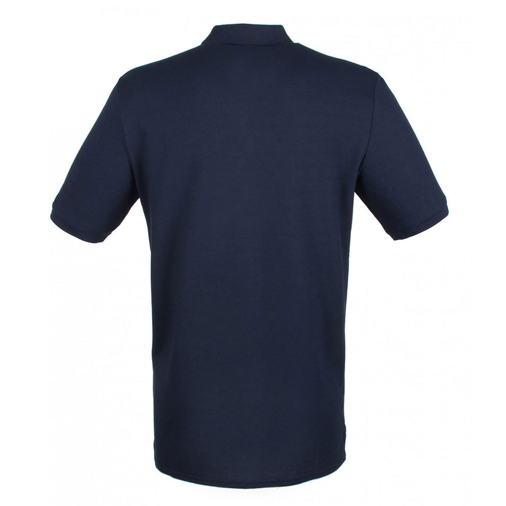 Henbury Men's Oxford Navy Modern Fit Cotton Pique Polo Shirt