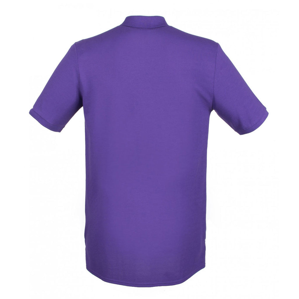 Henbury Men's Purple Modern Fit Cotton Pique Polo Shirt