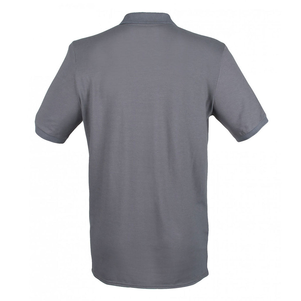 Henbury Men's Steel Grey Modern Fit Cotton Pique Polo Shirt