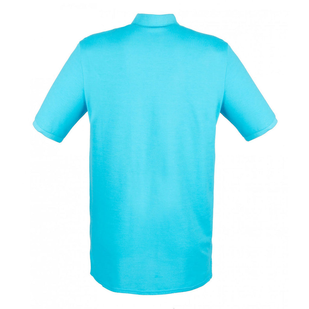 Henbury Men's Turquoise Modern Fit Cotton Pique Polo Shirt