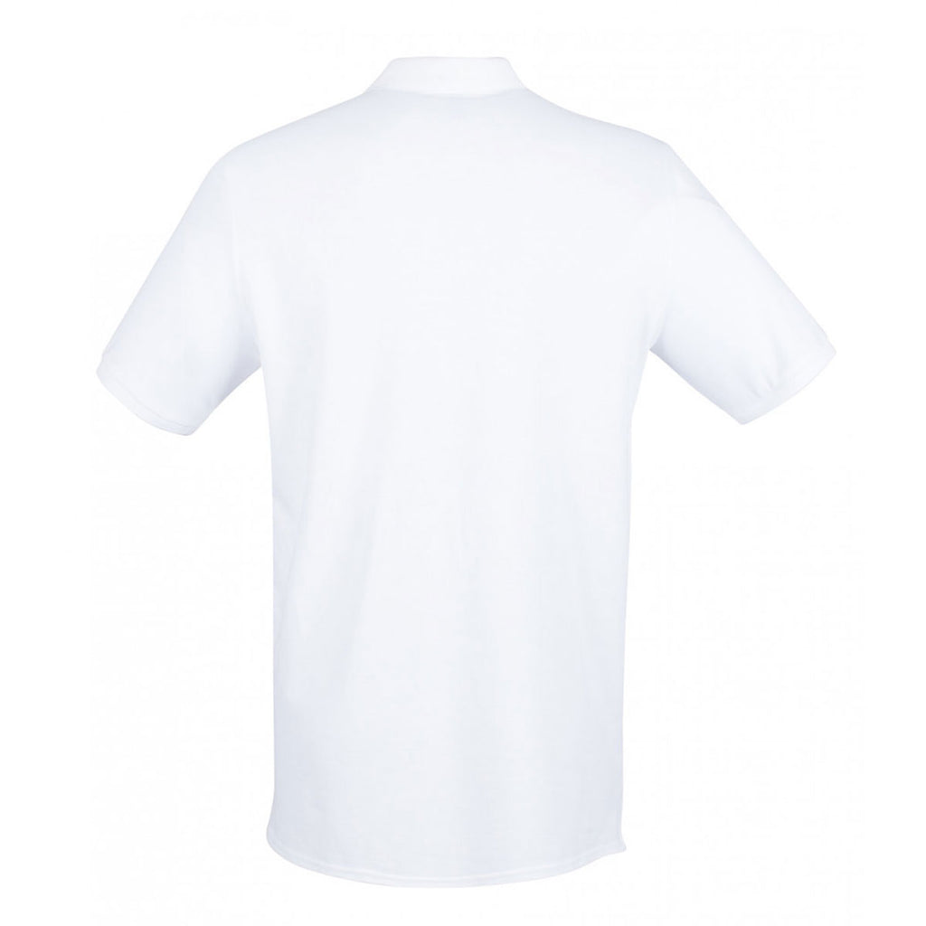 Henbury Men's White Modern Fit Cotton Pique Polo Shirt