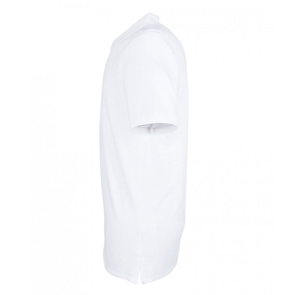 Henbury Men's White Modern Fit Cotton Pique Polo Shirt