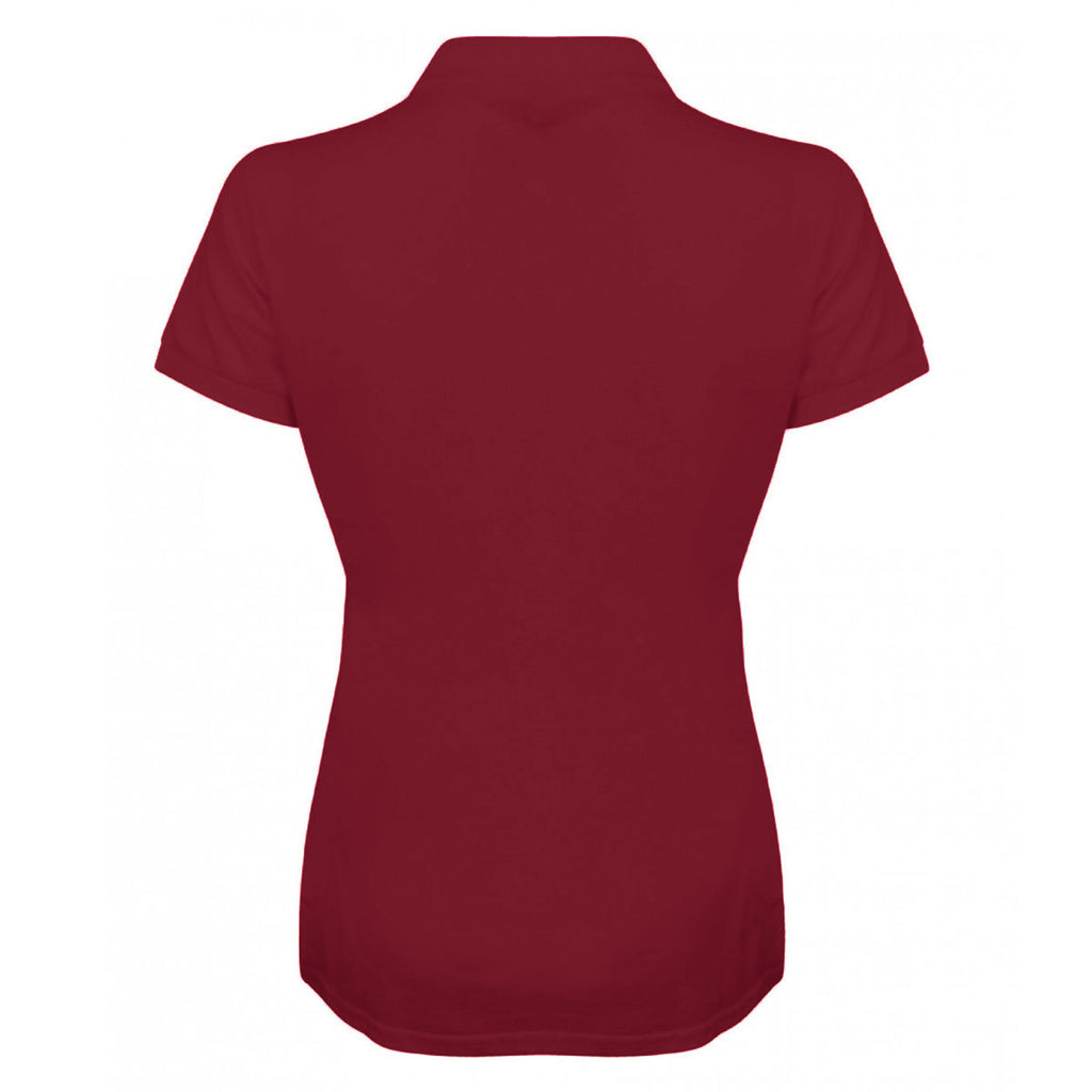Henbury Women's Burgundy Modern Fit Cotton Pique Polo Shirt