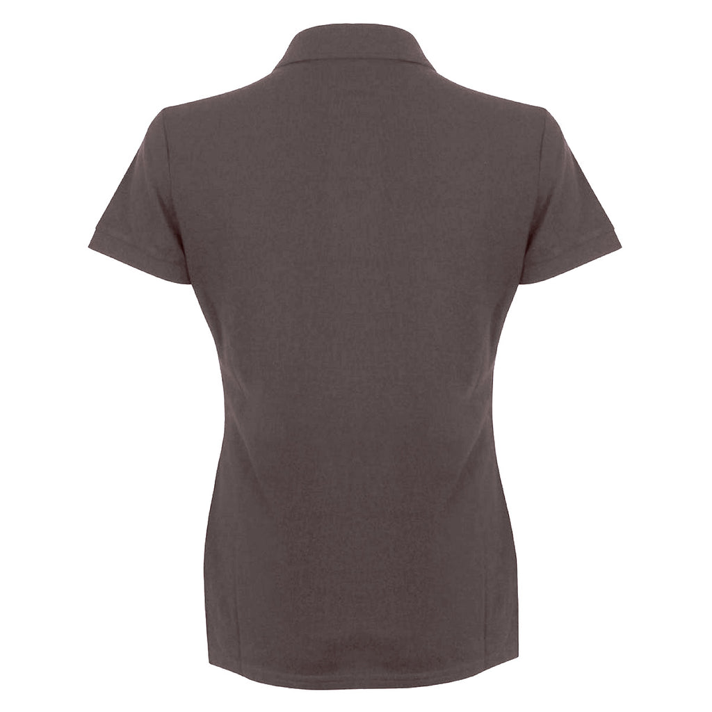 Henbury Women's Charcoal Modern Fit Cotton Pique Polo Shirt