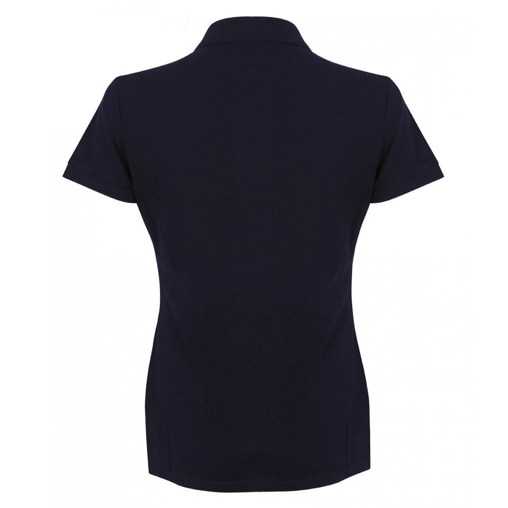 Henbury Women's Navy Modern Fit Cotton Pique Polo Shirt