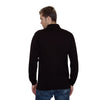 Henbury Men's Black Long Sleeve Cotton Pique Polo Shirt