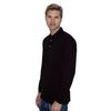 Henbury Men's Black Long Sleeve Cotton Pique Polo Shirt