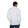 Henbury Men's White Long Sleeve Cotton Pique Polo Shirt