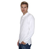 Henbury Men's White Long Sleeve Cotton Pique Polo Shirt