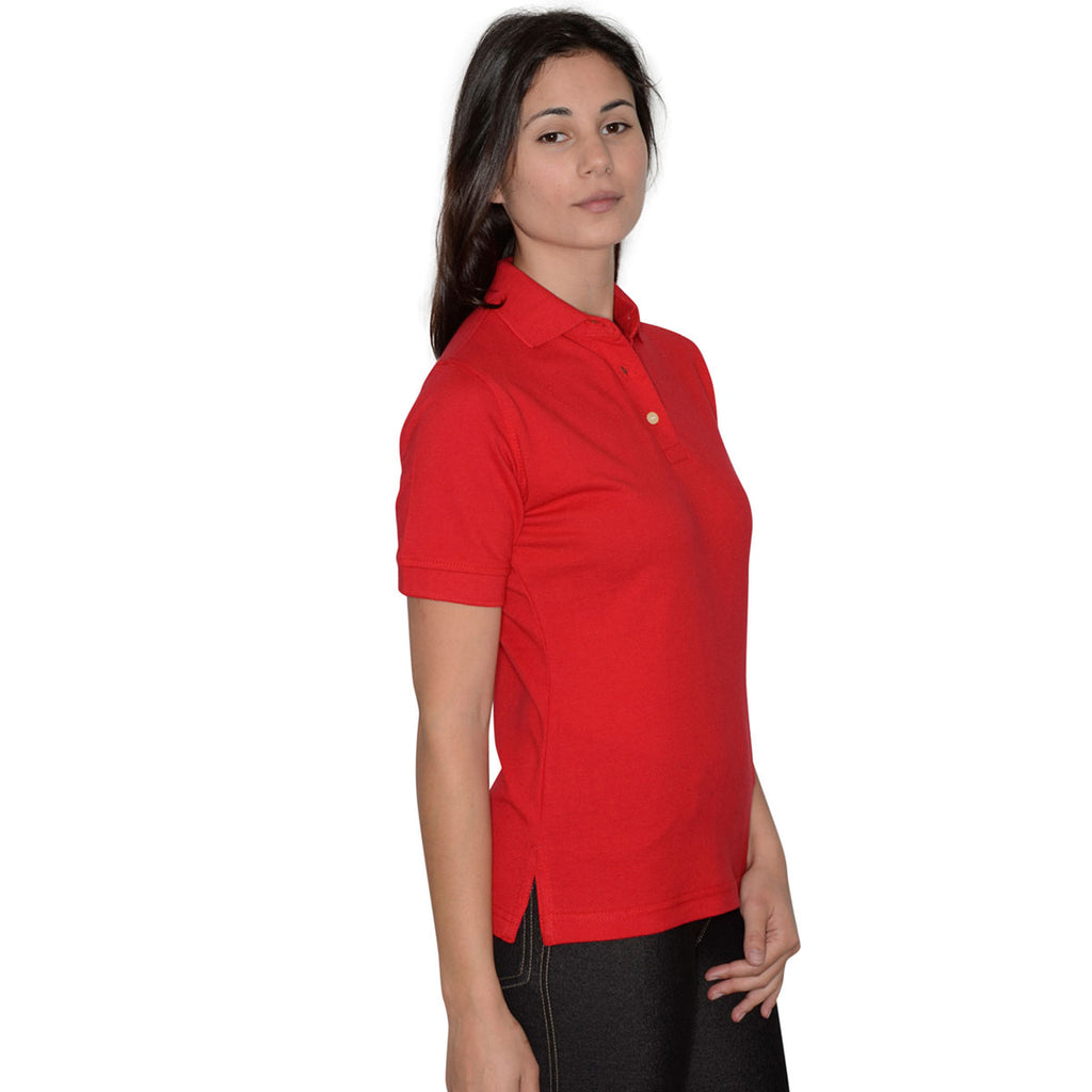Henbury Women's Classic Red Classic Cotton Pique Polo Shirt