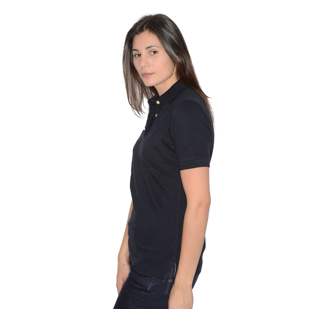 Henbury Women's Navy Classic Cotton Pique Polo Shirt