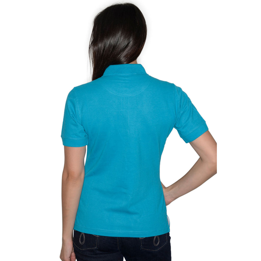 Henbury Women's Turquoise Classic Cotton Pique Polo Shirt