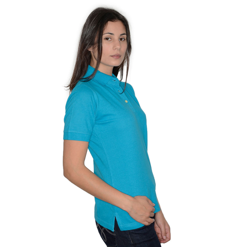 Henbury Women's Turquoise Classic Cotton Pique Polo Shirt