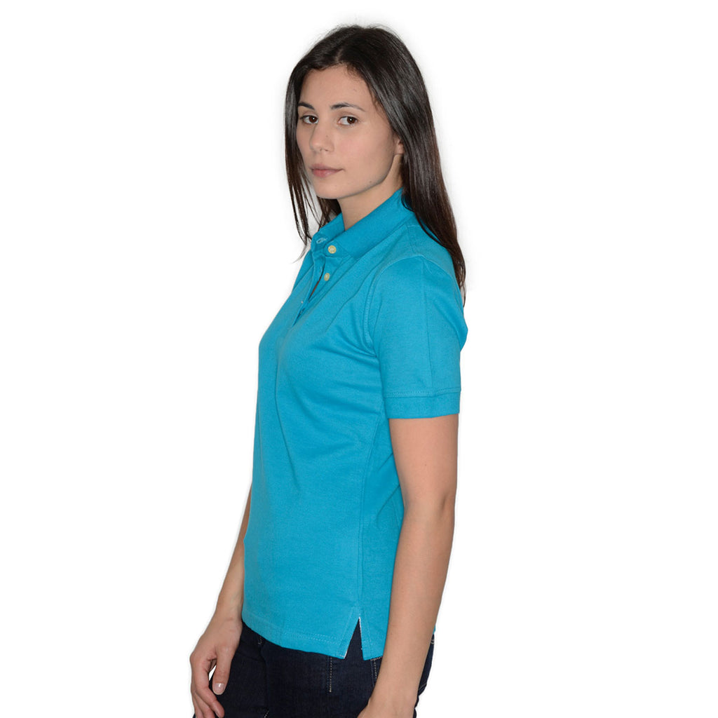 Henbury Women's Turquoise Classic Cotton Pique Polo Shirt