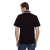 Henbury Men's Black/White Contrast Double Tipped Cotton Pique Polo Shirt